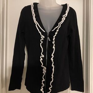 BELLDINI SWEATER, with RUFFLE NECLINE ,SIZE L